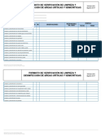 Formato Verificación Desinfección Areas Criticas y Semicriticas