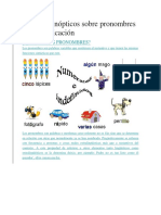 Cuadros Sinópticos Sobre Pronombres y Su Clasificación