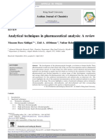 Analytical Techniques in Pharmaceutical Analysis A