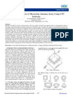 Design and Analysis of Microstrip Antenna Array Using CST Software