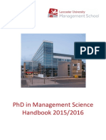 PHD ManagementScience Handbook2015