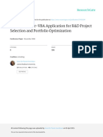 An Excel Solver-VBA Application For R&D Project Selection and Portfolio Optimization