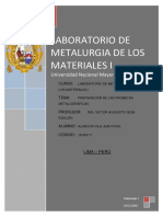 Informe de Preparacion de Probetas Metalograficas