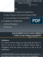 Engg Mechanics Equilibrium of Concurrent Coplanar Force