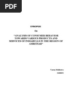 Analysis of Consumer Behavior Towards Various Products and Services of Indiabulls in The Region of Amritsar