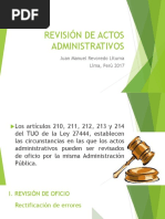 La Revisón de Actos Administrativos