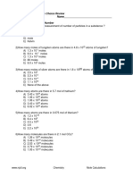 Chem Mole Calculations Multiple Choice 2013-04-03