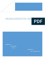 Muskuloskeletal Disorders: Submitted By: Jho Ann Labor Bsn-Iv Submitted To: Mrs. Dapnhny Hatud