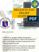 Religion and Belief Systems: Danilo F. Maribao Paliparan Iii Senior High School Dasmarinas City, Cavite