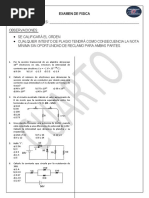 Examen de Fisica Cuarto