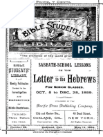 Letter T Hebrews: Sabbath-School Lessons Tudents' o The