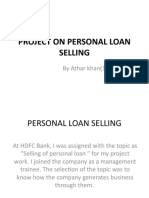 Project On Personal Loan Selling: by Athar Khan (1510)