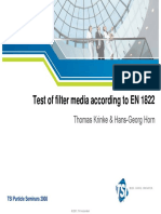 Test of Filter Media According To en 1822