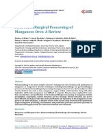 Hydrometallurgical Processing of Manganese Ores A Review