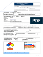 Hoja de Aprobación de Materiales Peligrosos Exsa