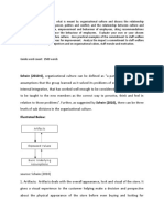 Schein (2010:6), Organizational Culture Can Be Defined As "A Pattern of Shared Basic