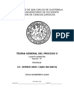 Programa Teoria General Del Proceso II. 4o. Semestre Seccion D