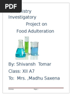 Chemistry Investigatory Project On FOOD ADULTERATION