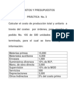 Práctica No 3 y 4 Costeo Por Ordenes y Procesos