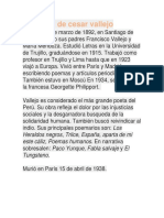 Biografía de Cesar Vallejo Nació El 16 de Marzo de 1892