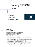 Company VISION/ Mission: Saurabh Asst. Prof. SMVDU, Katra