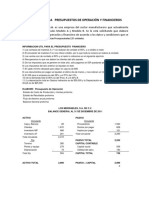 Ejercicios para Presupuestos de Operación y Financieros