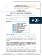 Power Control in Ac Circuits Using An Ac Chopper: Lamp Dimmer