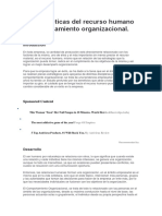 Características Del Recurso Humano y Comportamiento Organizacional