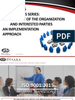 ISO 9001:2015 Key Concepts Series: Context of The Organization and Interested Parties An Implementation Approach