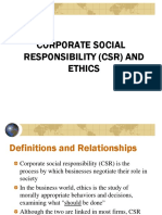 Corporate Social Responsibility (CSR) and Ethics