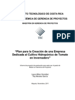 Plan Creacion Cultivo Hidroponico Tomate PDF