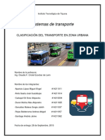 Clasificacion Transporte Urbano