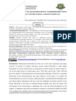 A Relational Study of Transformational Leadership Behaviour of School Principals and The School Climate in Haryana