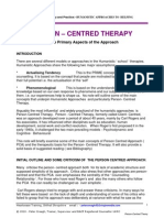 Humanistic Approaches To Therapy : - Person Centred Theory and Practice