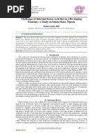 Challenges of Informal Sector Activities in A Developing Economy: A Study On Sokoto State, Nigeria