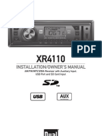 Installation/Owner'S Manual: AM/FM/MP3/WMA Receiver With Auxiliary Input, USB Port and SD Card Input