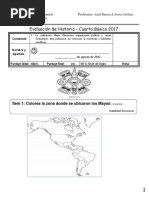 Evaluacion de Historia Los Mayas