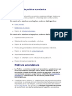 Objetivos de La Política Económica