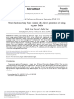 Waste Heat Recovery From Exhaust of A Diesel Generator Set Using Organic Fluids