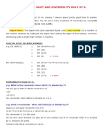 Digital Root and Divisibility Rule of 9