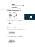 Operações em Notação Científica