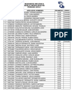 Listado de Posición Mecánica