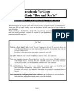 Academic Dos and Donts PDF