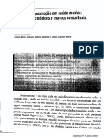 Prevenção e Promoção em Saúde Mental - Pressupostos Teoricos e Marcos Conceituais