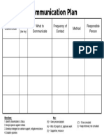 Communication Plan Template