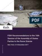 FIDH Recommendations To The 16th Session of The Assembly of States Parties To The Rome Statute (4-14 Dec 2017)