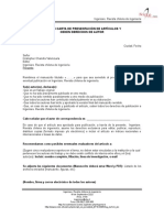 Modelo Carta de Presentacion Articulos Ingeniare