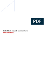 Radio Shack Pro 2026 Scanner Manual