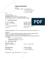 Formula Sheet 1