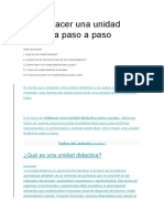 Cómo Hacer Una Unidad Didáctica Paso A Paso